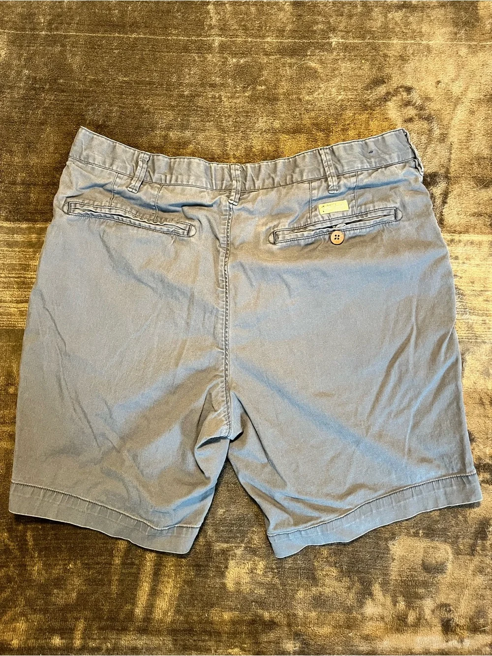 Faherty Slate Blue Classic Flat-Front Chino Shorts